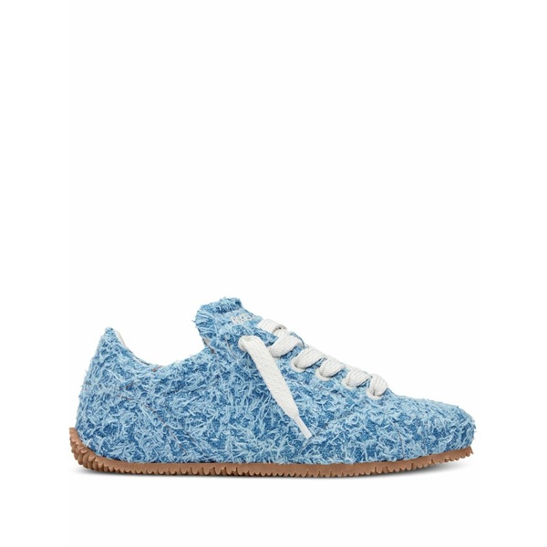 アクセルアリガト レディース スニーカー シューズ Tact frayed-denim lace-up sneakers Blue
