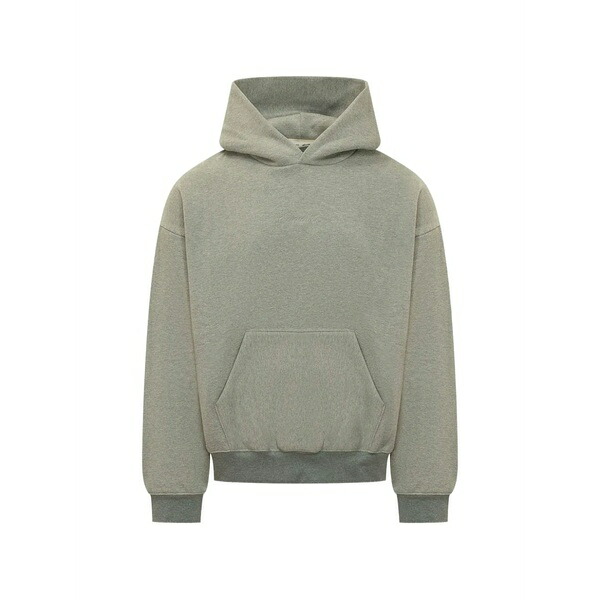 フィアオブゴッド メンズ パーカー・スウェットシャツ アウター Essentials logo-embroidered cotton hoodie Grey
