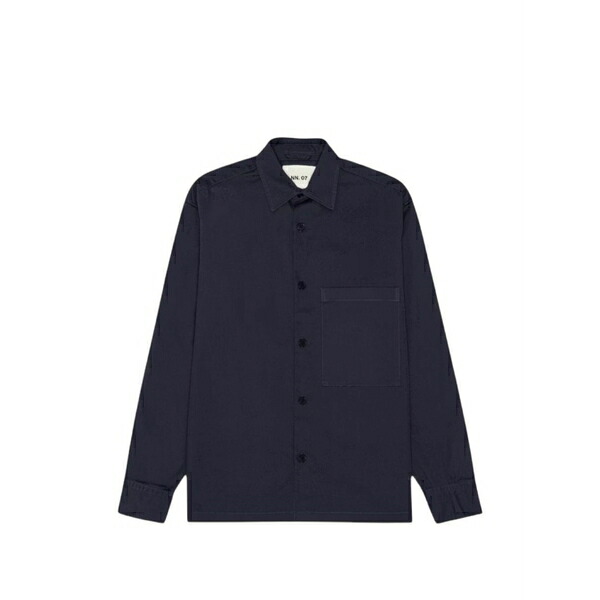 エヌエヌ77 メンズ プルオーバー トップス Freddy chest-pocket shirt Blue