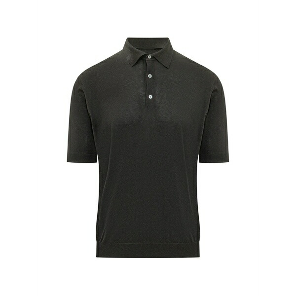 フィリッポ デ ラウレンティス メンズ スポーツシャツ トップス Short-sleeve silk polo shirt Black