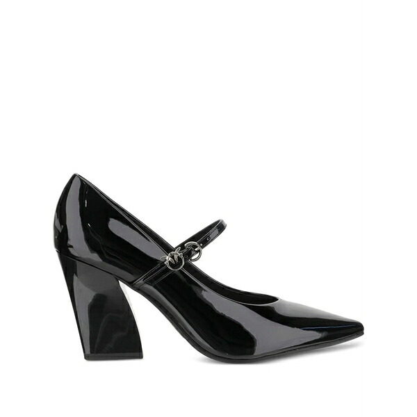 ピンコ レディース パンプス シューズ 80粍 pointed-toe buckle pumps Black