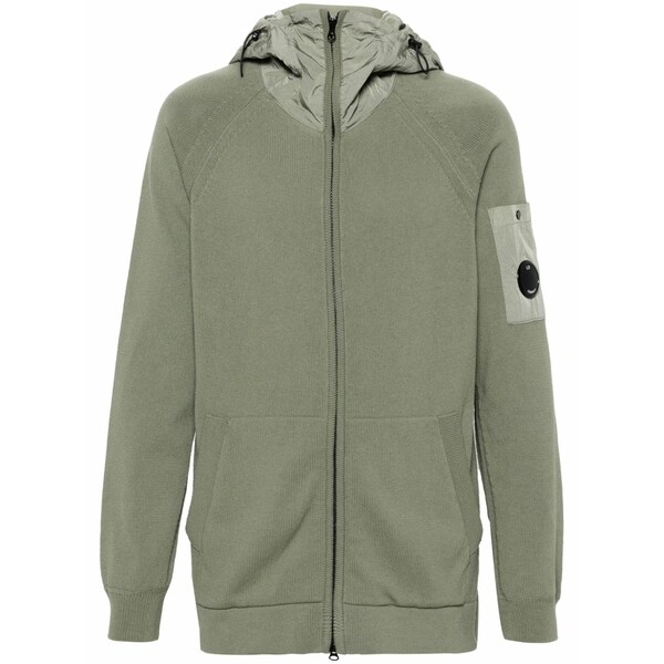 シーピーカンパニー メンズ パーカー・スウェットシャツ アウター Lens-detail zip-up hoodie Green