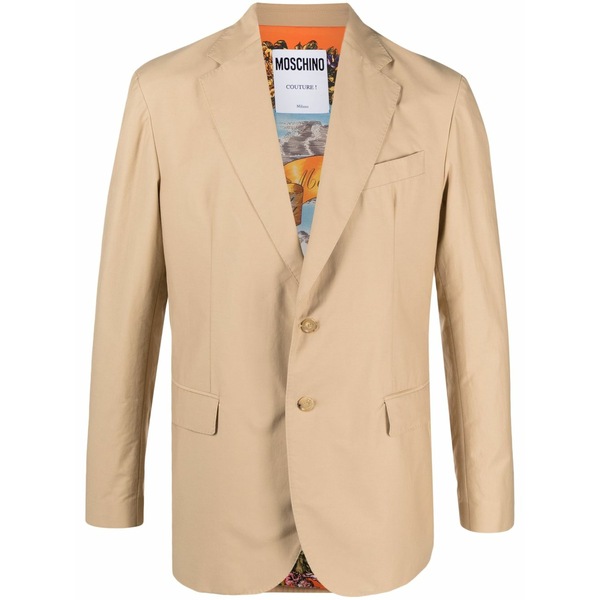 モスキーノ メンズ 上衣＆上衣 アウター Single-breasted cotton-blend blazer Neutrals