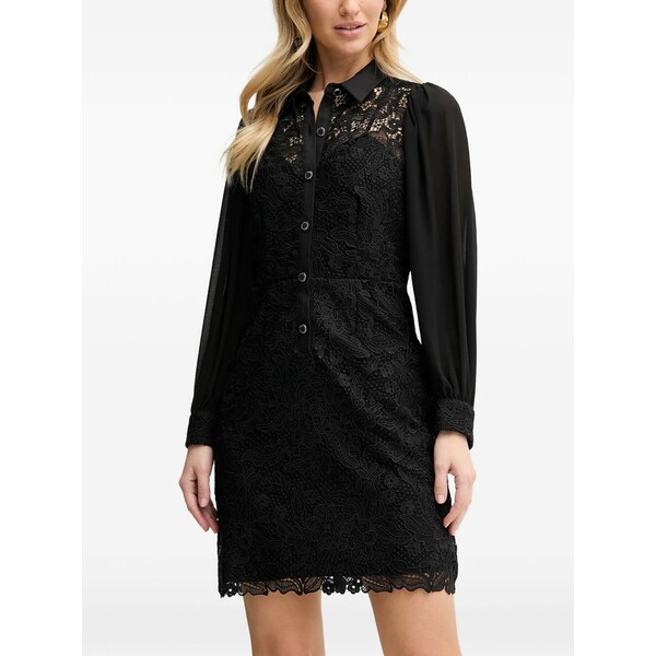 モーガンレーン レディース 衣裳 トップス Lace buttoned mini dress Black