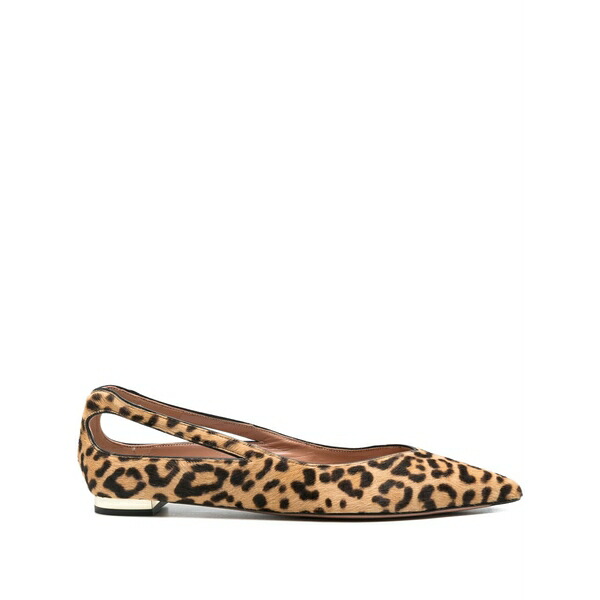 アクアズーラ レディース サンダル シューズ Leopard-print ballet flats Brown
