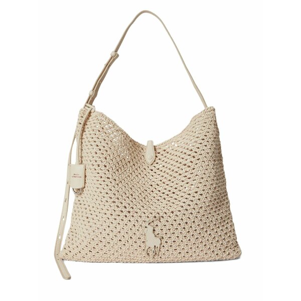 ラルフローレン レディース ショルダーバッグ 御徒面子 Polo play crochet horse cross body bag Neutrals