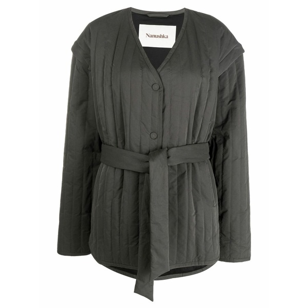 ナヌーシュカ レディース 厚地の外套 アウター Quilted detachable-sleeve jacket Grey