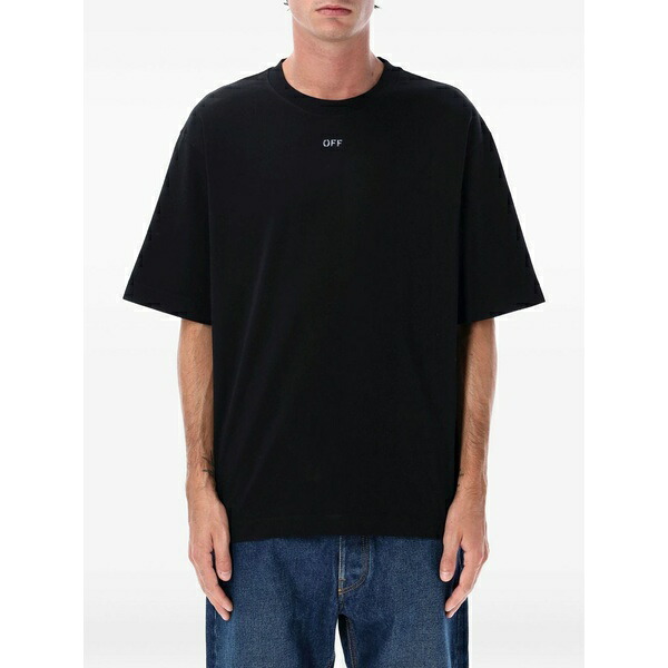 象牙色 メンズ プルオーバー トップス Arrow stencil-print t-shirt Black