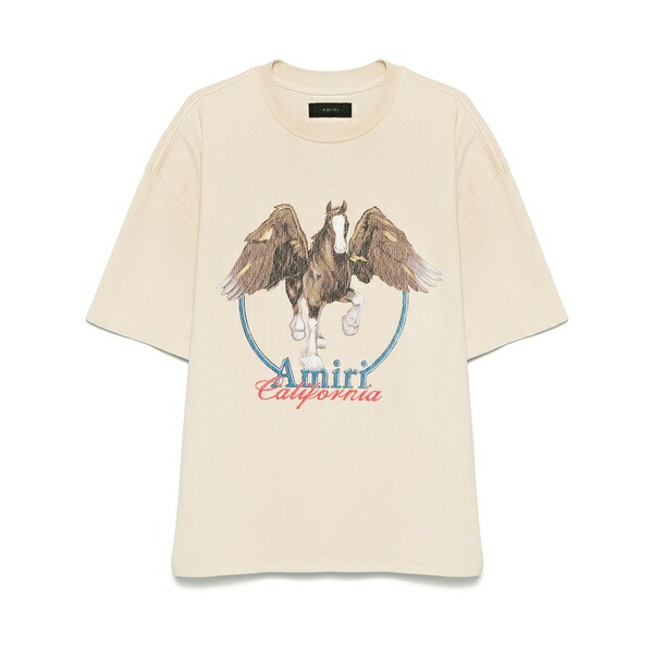 アミリ メンズ Tシャツ トップス Pegasus t-shirt Neutrals|asty