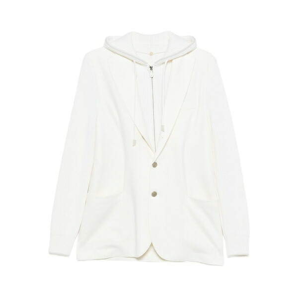 イレブンティ メンズ 上衣＆上衣 アウター Hooded button blazer Neutrals