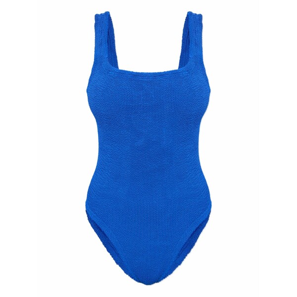 フンザ・ジー レディース 衣装 トップス Square-neck crinkle swimsuit Blue