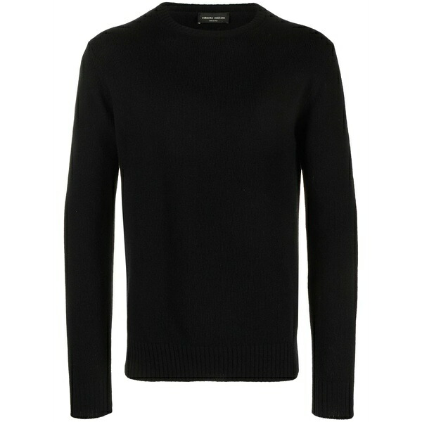 ロベルトコリーナ メンズ 編み物\u0026ティーシャツ アウター Crew-neck merino-cashmere jumper Black