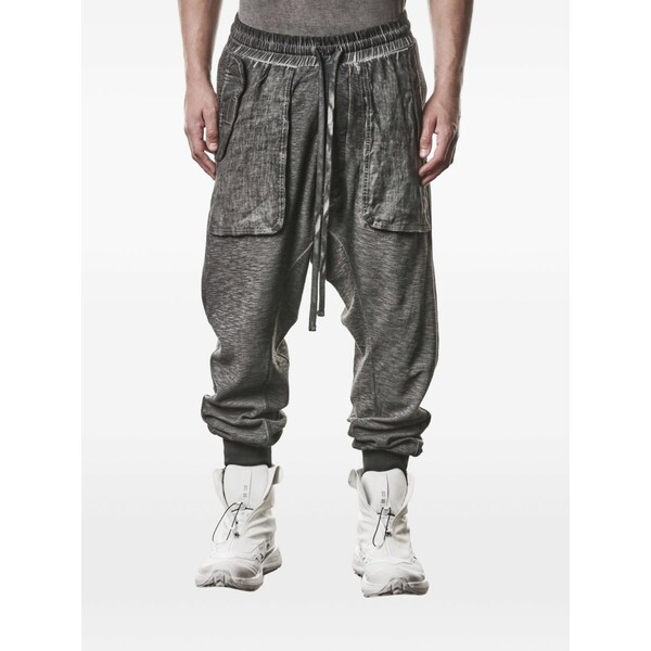トム・Cr メンズ 心地よいズボン下 ボトムス Patch pocket track pants Grey