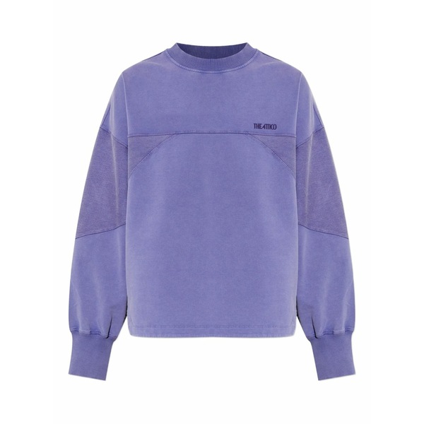 ジ アティコ レディース 編み物\u0026プルオーバー アウター Logo-embroidered sweatshirt Purple