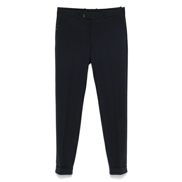 アールアールディ メンズ 心地好いズボン下 ボトムス Pinstripe cuffed trousers Blue