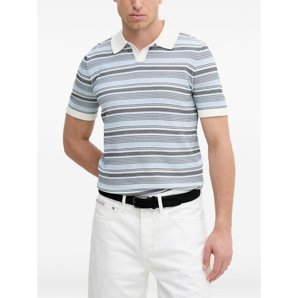 リュージョー メンズ プルオーバー トップス Striped knitted t-shirt Blue