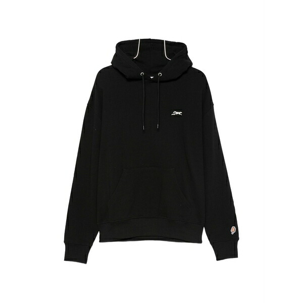 クリーム メンズ パーカー・スウェットシャツ アウター Graphic-patch drawstring hoodie Black
