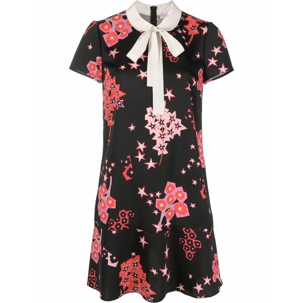 レッドヴァレンティノ レディース 衣装 トップス Star-print pussy-bow dress Black