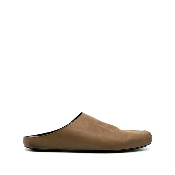 ユマ・一 メンズ サンダル シューズ Square-toe leather slippers Green