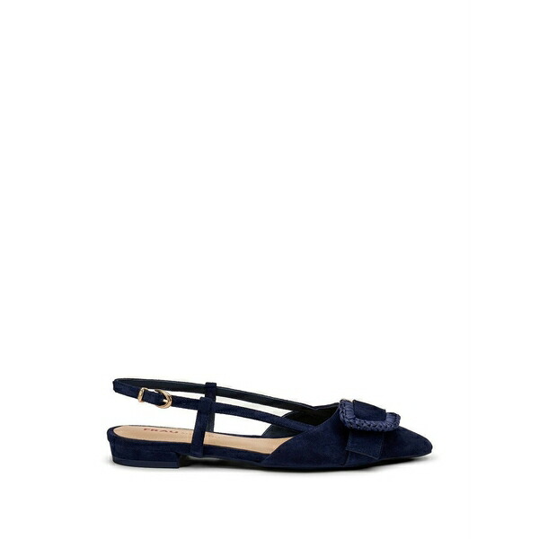 フラウ レディース パンプス シューズ Buckle-detail suede slingback pumps Blue｜asty