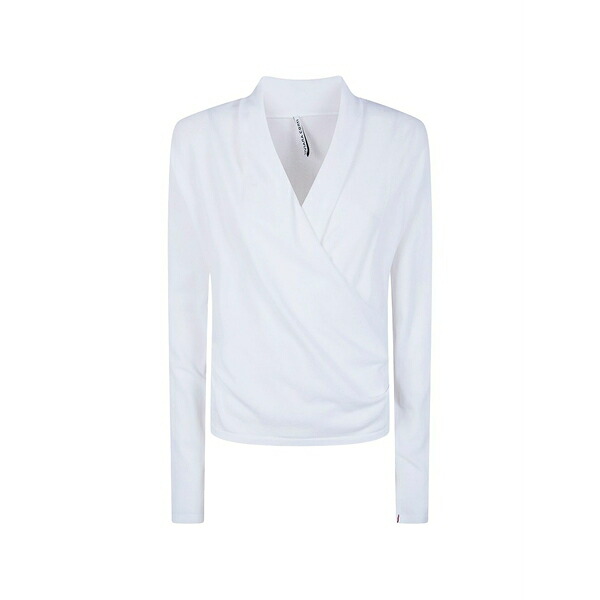 リビアナコンティ レディース 編み物\u0026プルオーバー アウター V-neck wrap knitwear White