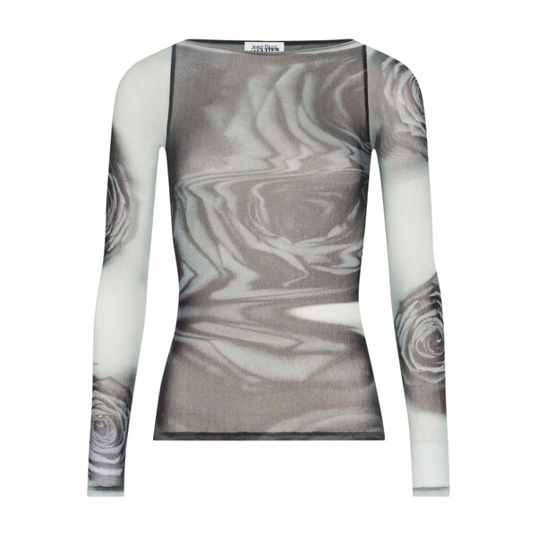 ジャン極点 ゴルチエ メンズ プルオーバー トップス Abstract-print t-shirt  Grey