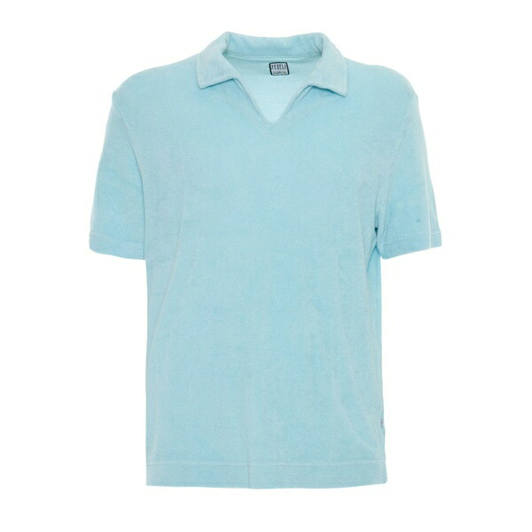 フェデーリ メンズ スポーツシャツ トップス Cotton polo shirt Blue