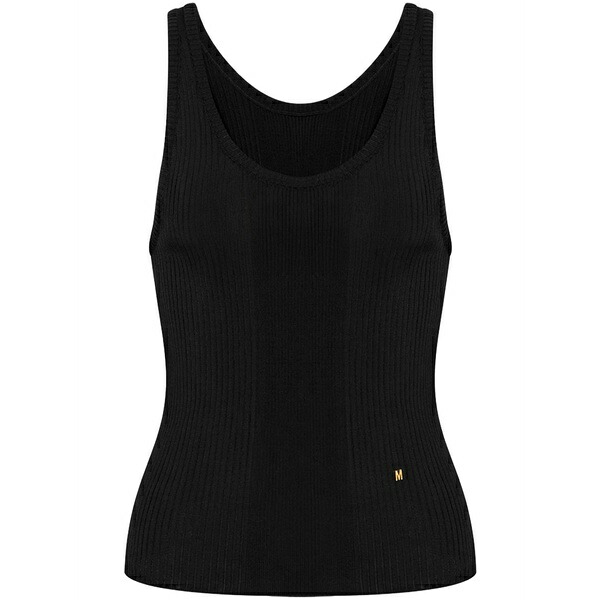 モスキーノ レディース カットソー トップス Ribbed-knit top  Black