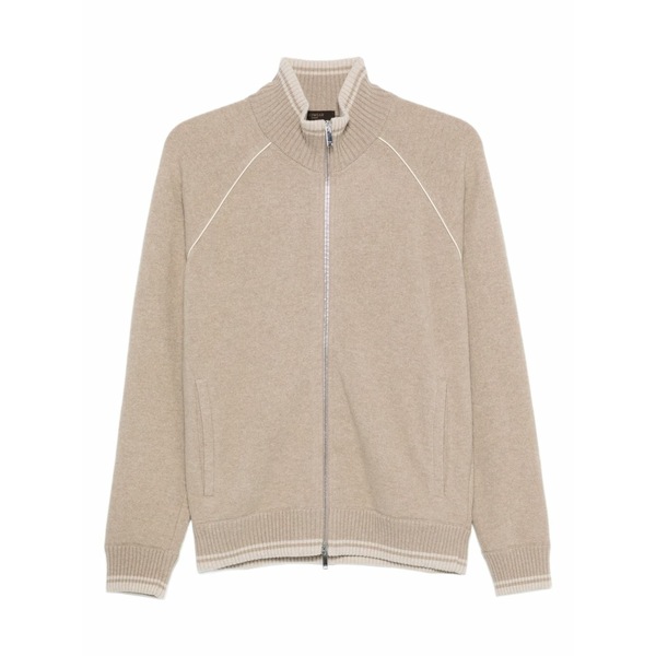 ザノーネ メンズ ジレー アウター Zip-up cardigan Neutrals