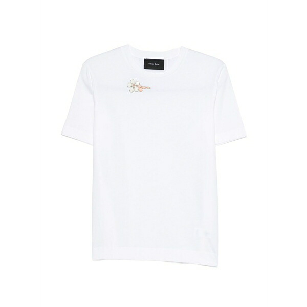 シモーネ・ロシャ レディース ティーシャツ トップス Appliqu￡ t-shirt White