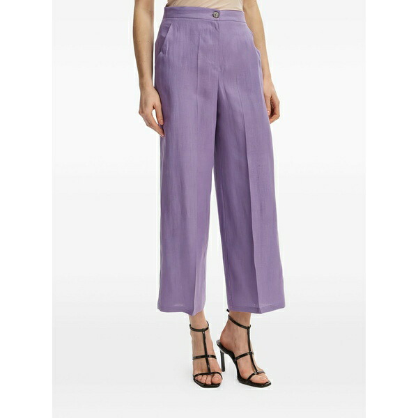 マレーラ レディース 心地よいズボン下 ボトムス Pressed-crease wide-leg trousers Purple