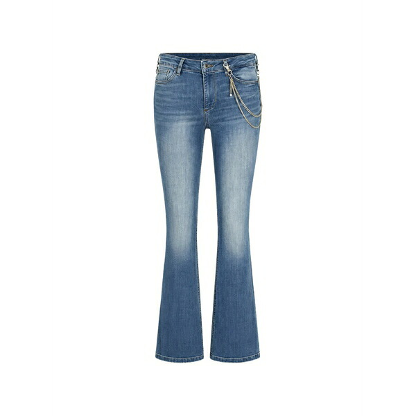 リュージョー レディース 心地好いズボン下 ボトムス Chain-detail flared jeans Blue