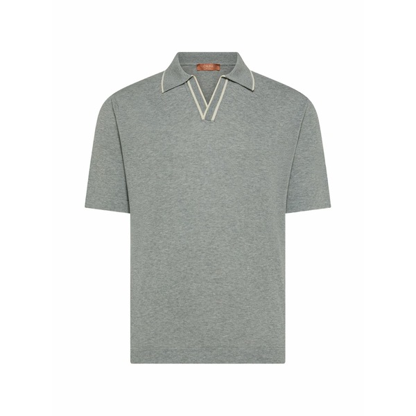 クルーナ メンズ プルオーバー トップス V-neck trim t-shirt Grey