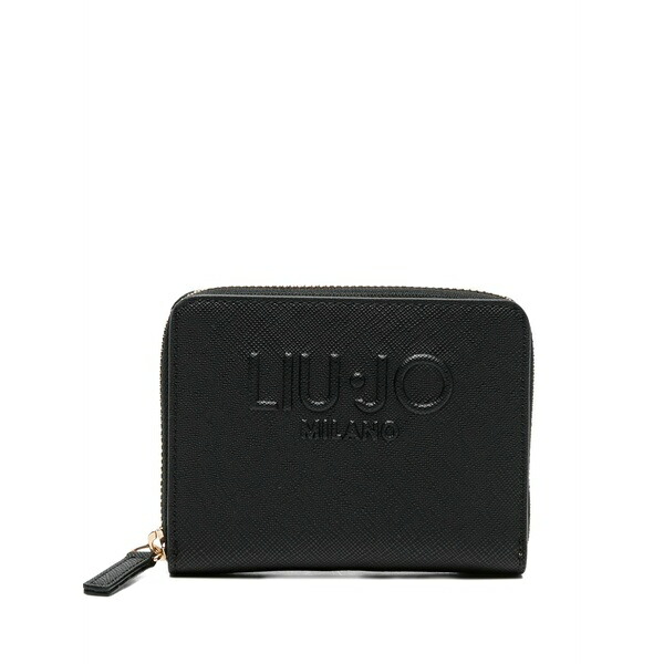 リュージョー レディース 金入れ 付属物 Logo zip wallet Black