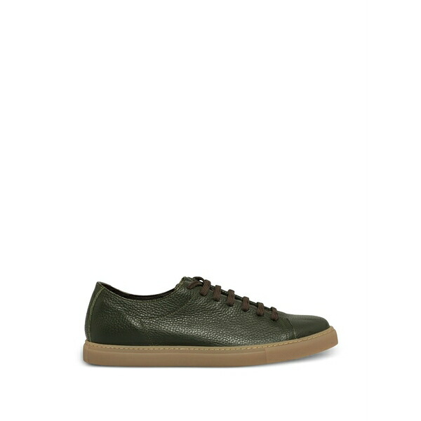 投げること御召しもの メンズ スニーカー シューズ Hammered leather sneakers Green