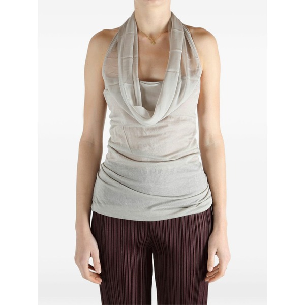 リックオウエンス レディース カットソー トップス Sunburn cowl-neck top Grey