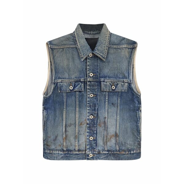 リックオウエンス レディース 上衣＆上衣 アウター Buttoned denim gilet Blue