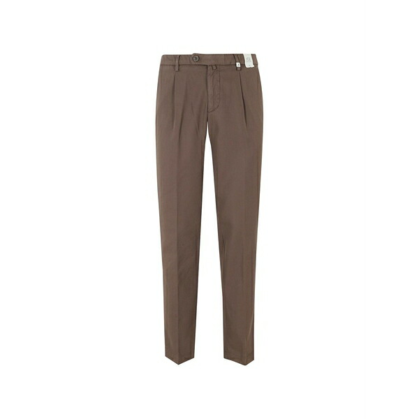 ミース メンズ 心地好いズボン下 ボトムス Pleated-front tailored trousers Brown