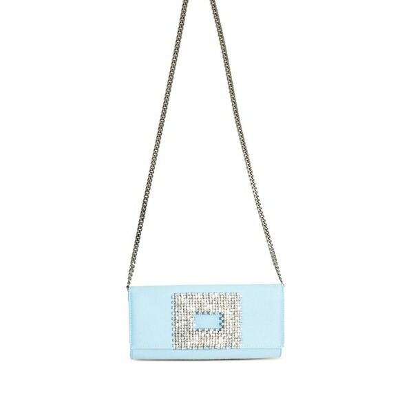 ゲデべ レディース ショルダーバッグ 御徒面子 Bella crystal-buckle shoulder bag Blue