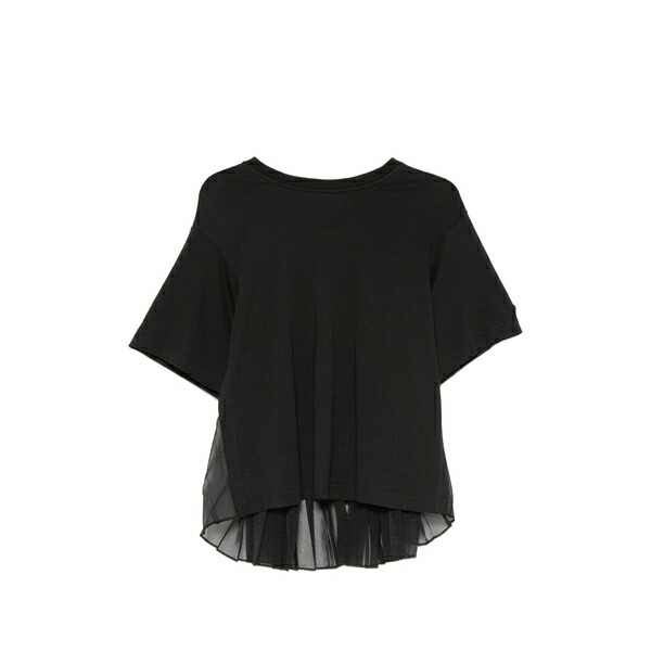 運動競技マックス レディース ティーシャツ トップス Pleated-panel t-shirt Black