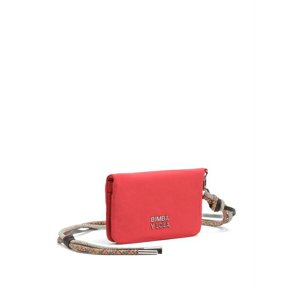ビンバ イ ローラ レディース 紙入れ 付属品 Logo-plaque braided-strap wallet Red