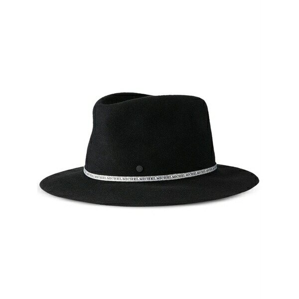 メゾンミッシェル メンズ 帽子 アクセサリー Andre collapsible fedora hat Black|asty
