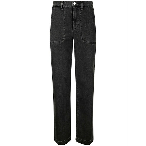 アーペーセー レディース ジーンズズボン下 ボトムス Washed straight-leg jeans Black