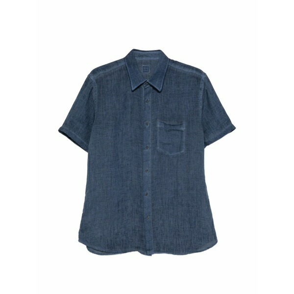 １２０％リノ メンズ プルオーバー トップス Short-sleeved chest-pocket shirt White