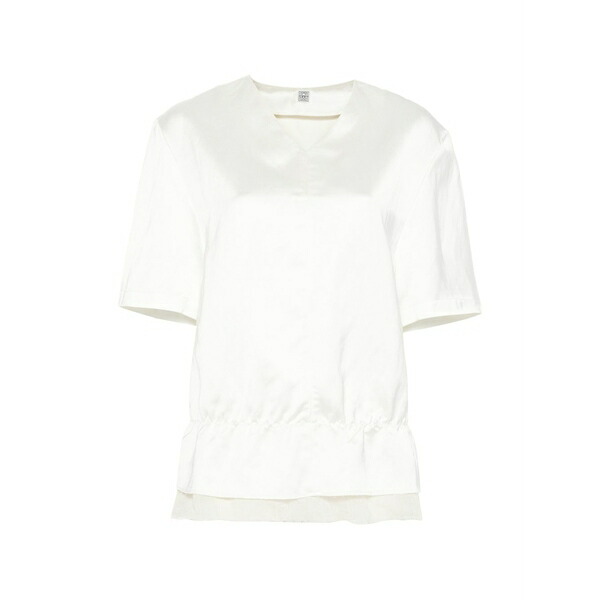 トーテム レディース ティーシャツ トップス V-neck satin top Neutrals