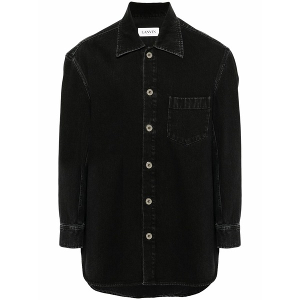 ランバン メンズ プルオーバー トップス Cocoon denim shirt Black