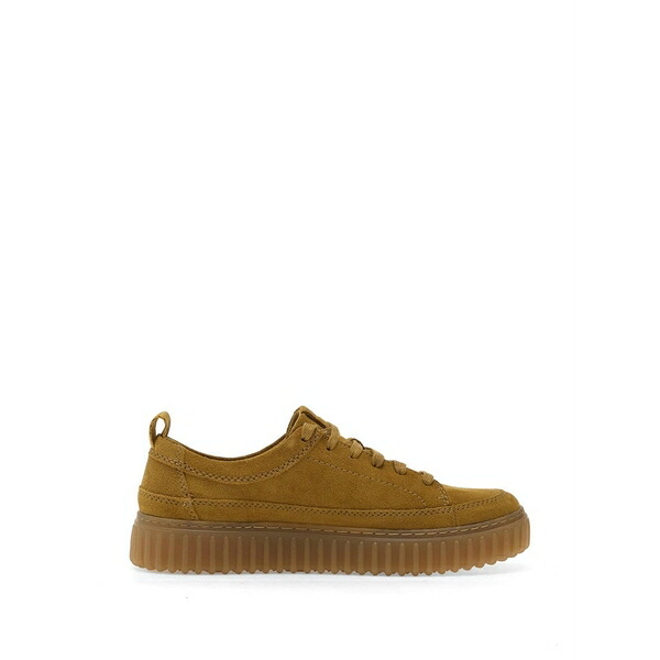 クラークス メンズ スニーカー シューズ Torhill lace suede ridged-sole sneakers Brown