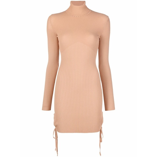 アンドレダモ レディース 衣裳 トップス Roll-neck ribbed knit dress Brown