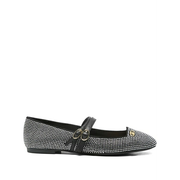 リュージョー レディース サンダル シューズ Brigitte rhinestone-embellished ballet flats Black