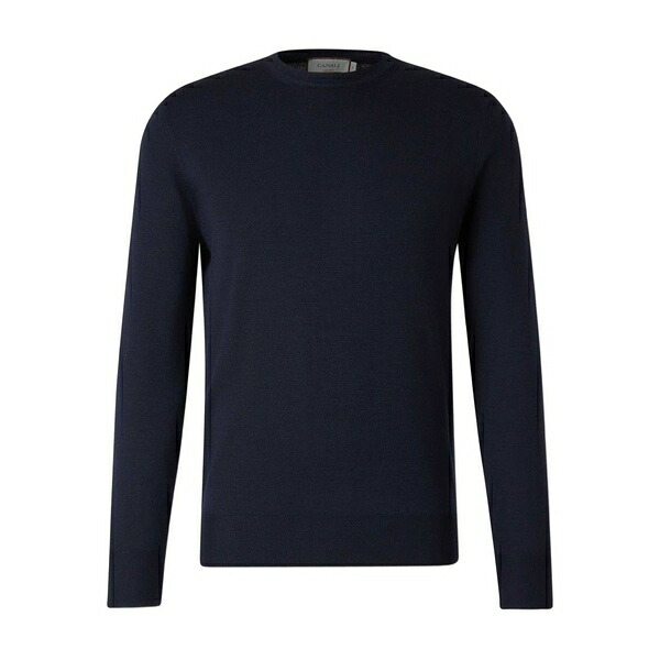 カナーリ メンズ 編み物\u0026プルオーバー アウター Round-neck long-sleeve sweater Blue